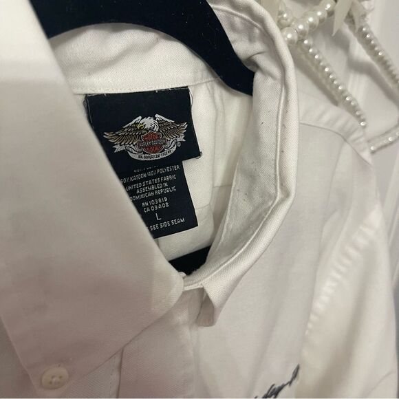 Harley-Davidson Motorcycle White Button Up Shirt - Picture 4 of 7